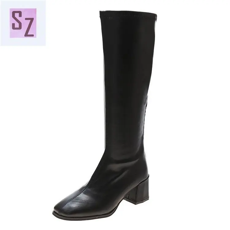 

New boots women's thin thin boots mid-heel Martin boots women's trendy knight boots women's high-heel boots plus cashmere boots