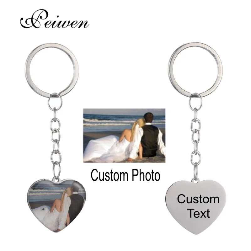 Модный Индивидуальный брелок из нержавеющей стали в форме сердца