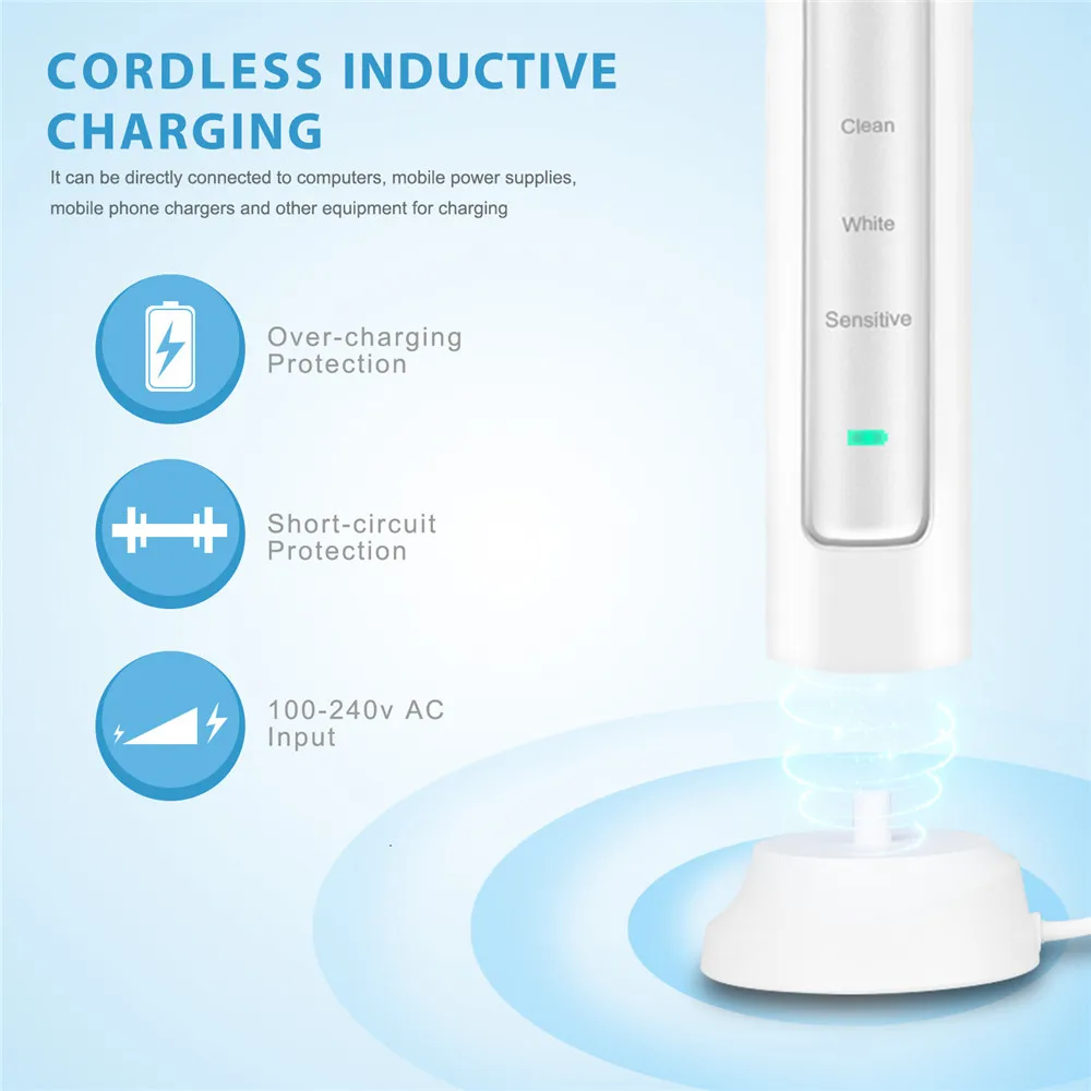 Ультразвуковая электрическая зубная щетка ool 051B с зарядкой от USB 31000 об/мин