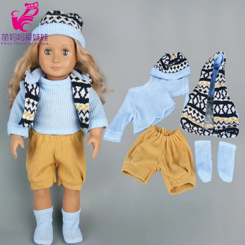 Doll Clothes 43cm Baby Boy Sweater Hat Scarf Pants for 40 Cm Winter Warm Set | Игрушки и хобби