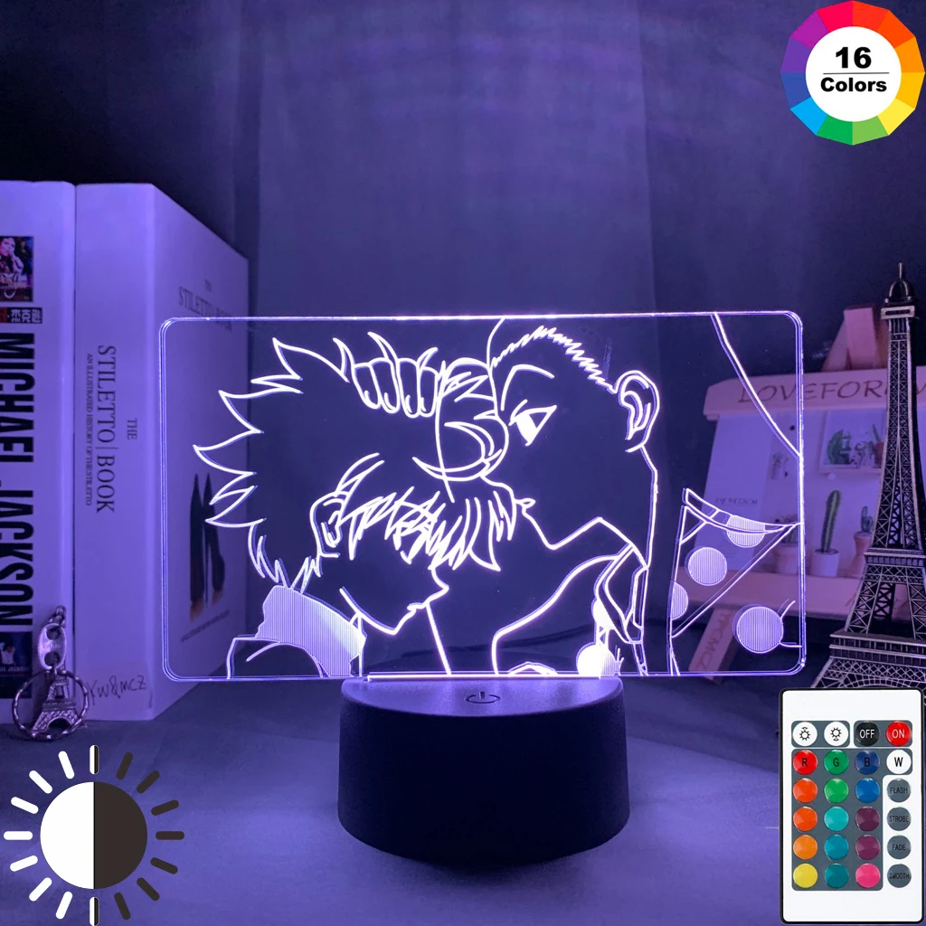 

3D Remote Control Touch Night Light Anime Boy Family Friend Colleague Bedside Bedroom Holiday Birthday Gift Night Light