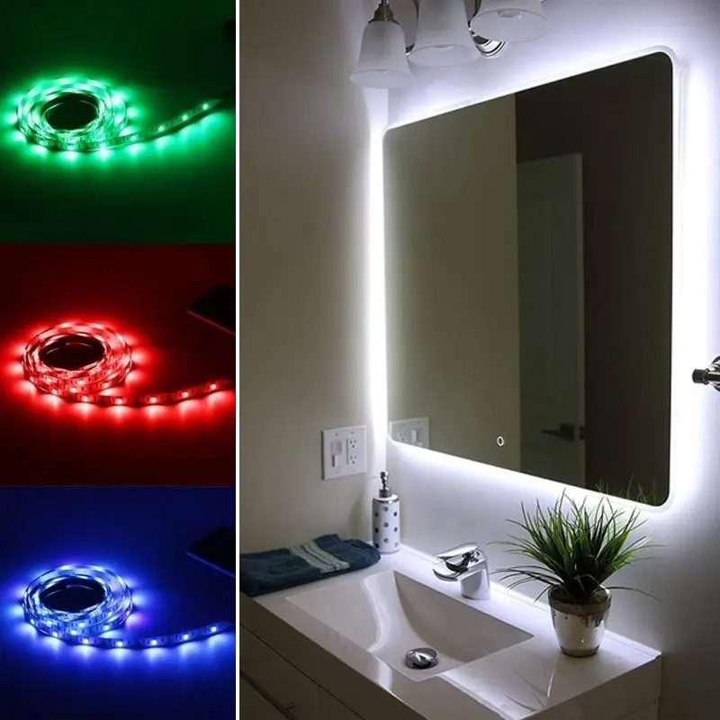 

Fashion USB Light Strip 60 Lamp Beads Back Lighting TV 2835 LED Light Strip Light 1M 5V RGB Bright Flexible Bar Set