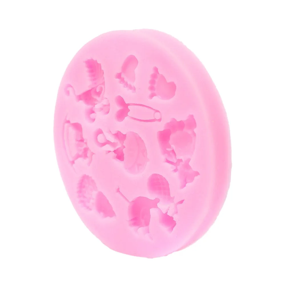 Детская вечеринка для душа 3D силиконовая форма помадки украшения торта сахарное