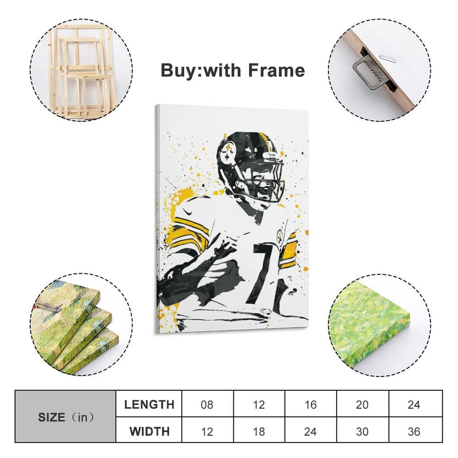 

Decor 7 Ben Roethlisberger Print Painting Canvas Hang A Picture for Living Room Wall Room Posters With Frame Modern Home