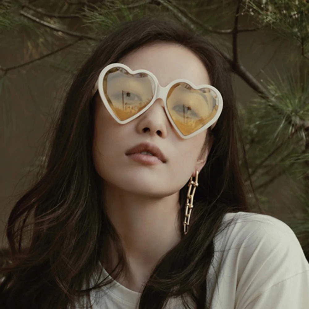 Новинка 2021 женские солнцезащитные очки в форме сердца модные милые пикантные