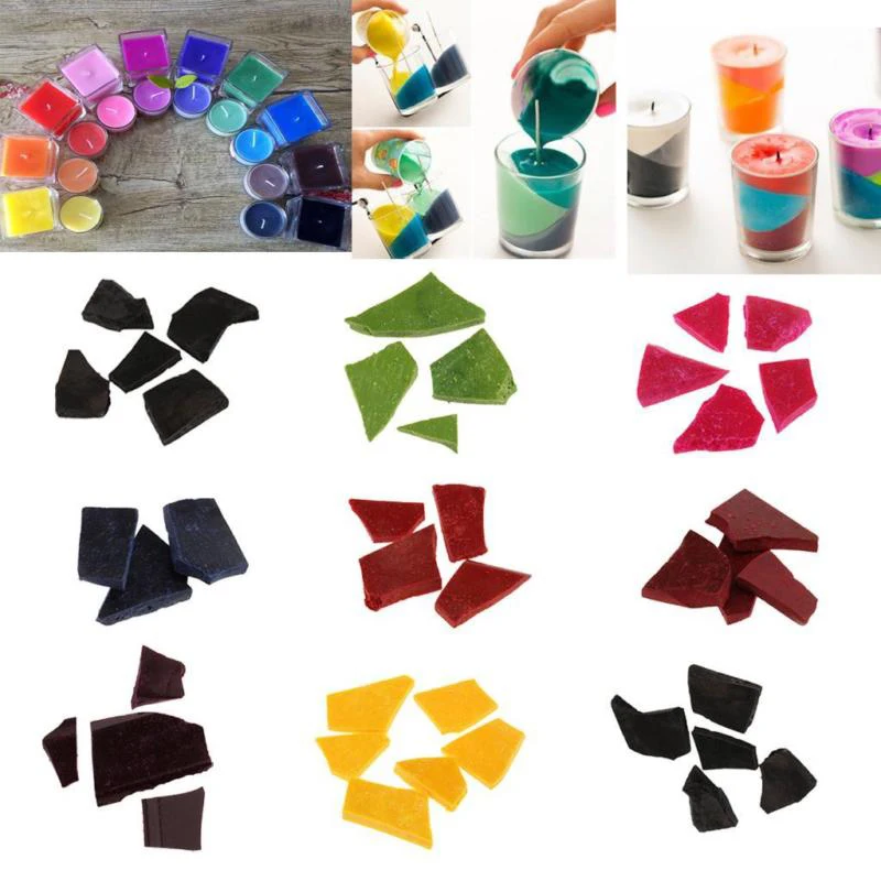 Many Color Candle Dye Chips Flakes Wax For Paraffin / Soy Natural Plant Special Colourful Crafts DIY |