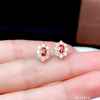 kjjeaxcmy fine jewelry 925 sterling silver natural gemstone ruby female new woman girl earrings ear studs fashion support test