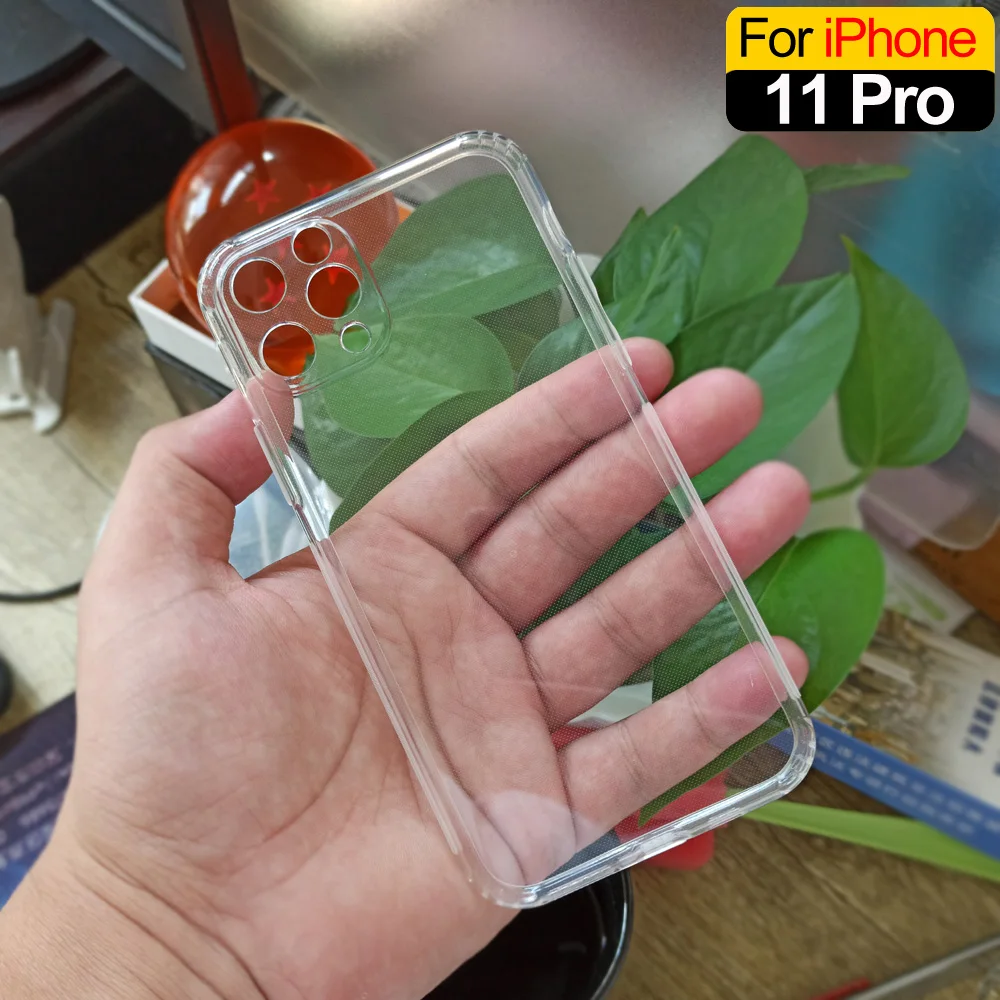 Ударопрочный силиконовый чехол для телефона iPhone 11 pro Max Чехлы Прозрачная защитная