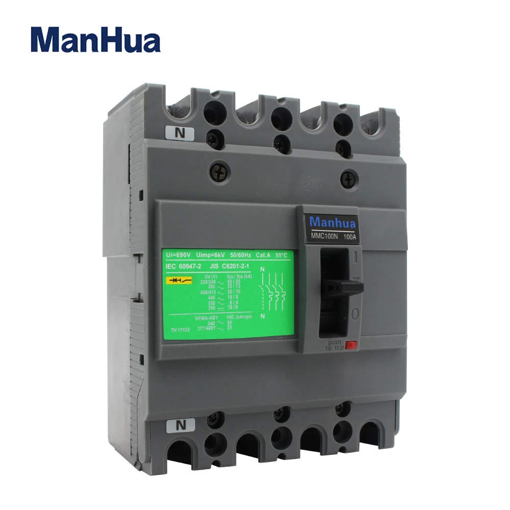 Manhua EZC 4 полюса разрывная емкость 100A MMC100N защита от короткого замыкания перегрузки