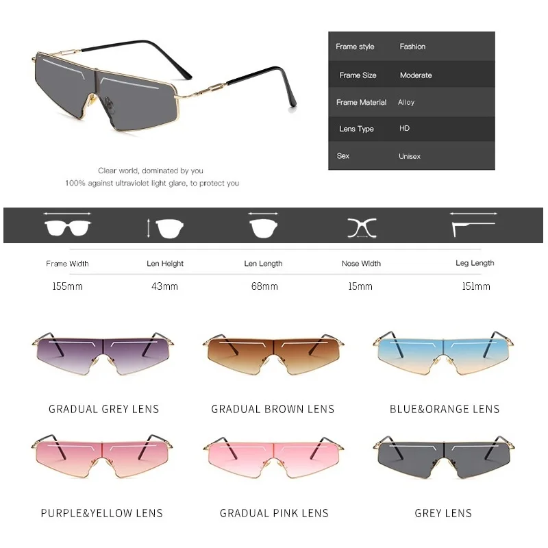 

GIFANSEE women cat eye sunglasses men flat top glasses oversized vintage brand designer uv400 gradient Shades goggles