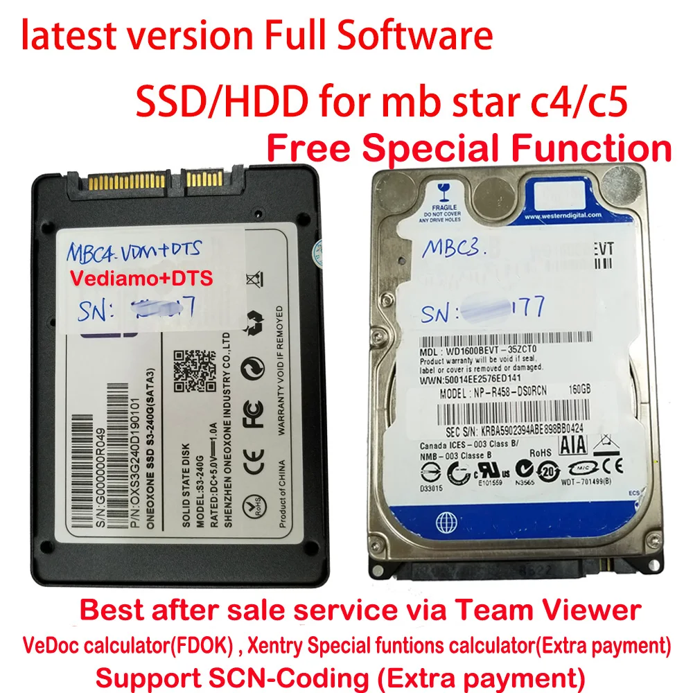 12/2019V новые полным программным обеспечением для MB STAR C4/C5/C3 SSD/HDD версии программного обеспечения-12 подходят для большинства ноутбуков D630/CF-19/EVG7/x200