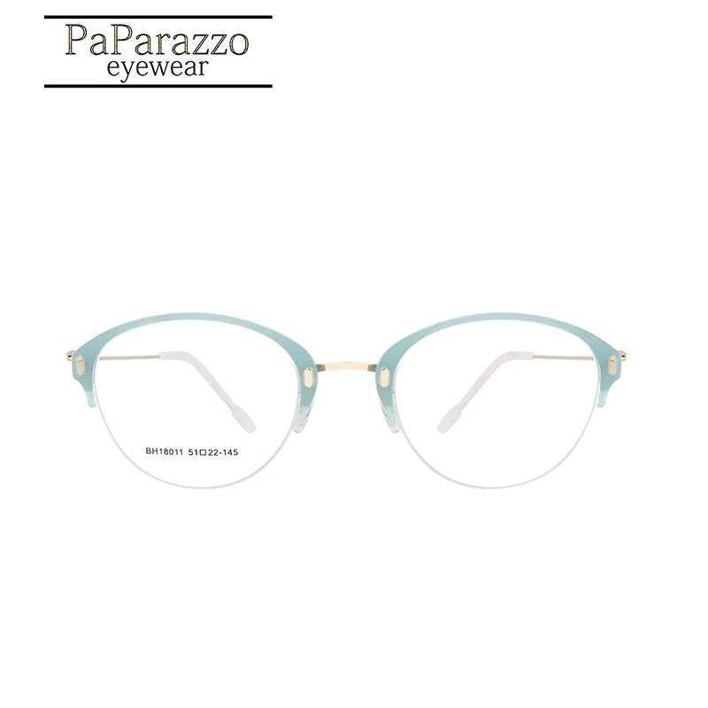 Женские очки с полуободковой оправой и без винтов из нержавеющей стали|Женские