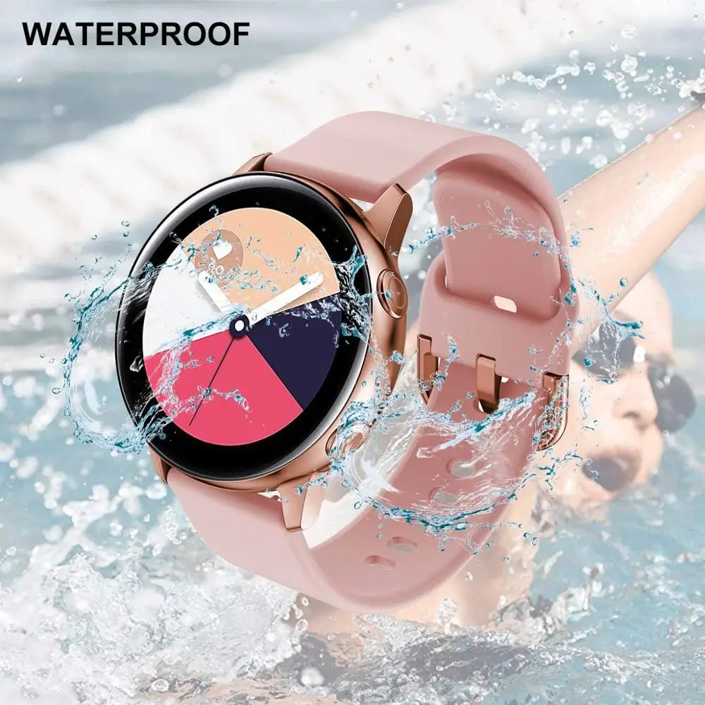 20mm silicone smartwatch band for samsung galaxy watch active 2 40mm 44mm gear sport bracelet strap for amazfit bip gts 2 mini free global shipping