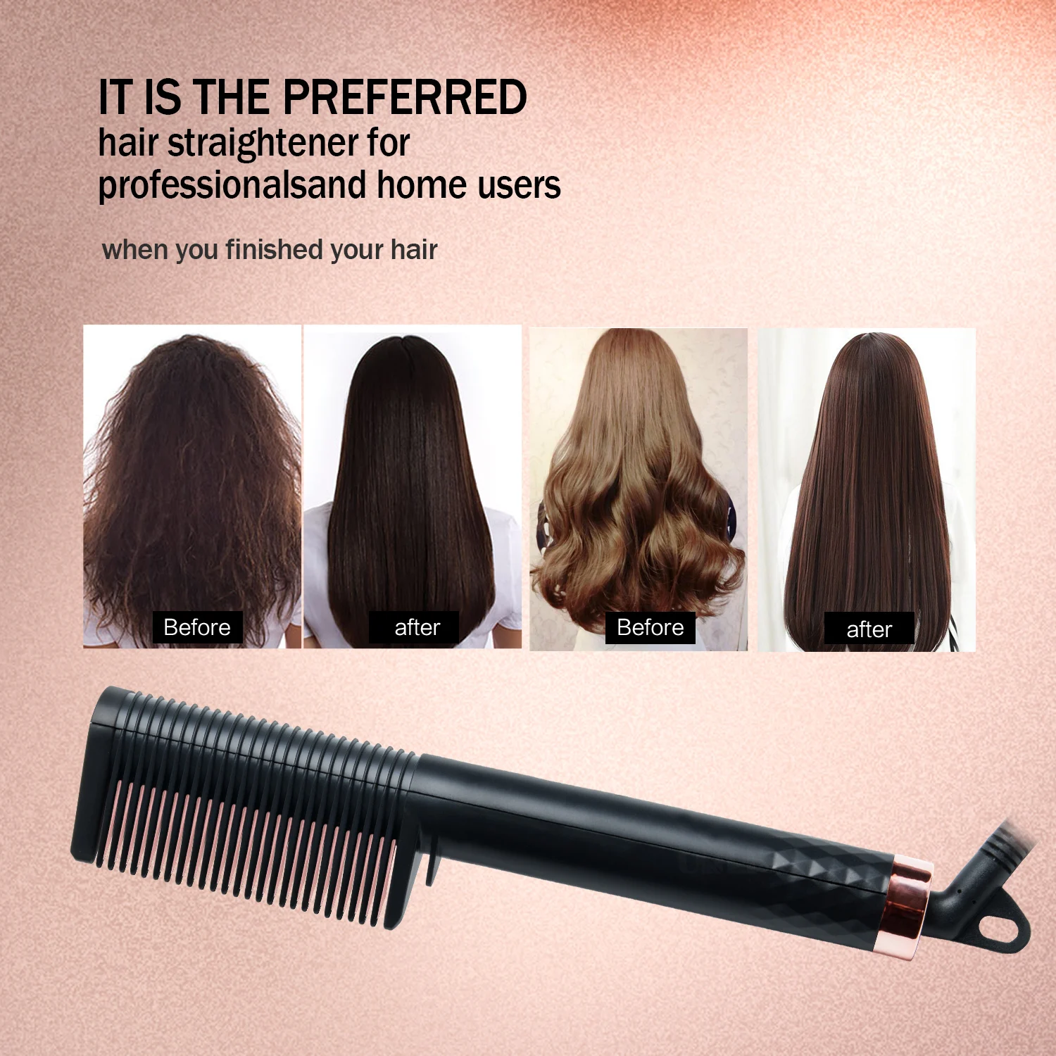 

Hair Straightener Flat Irons Straightening Brush Hot Heating Comb Hair Straight Corrugation Curling Iron Hair Curler Comb