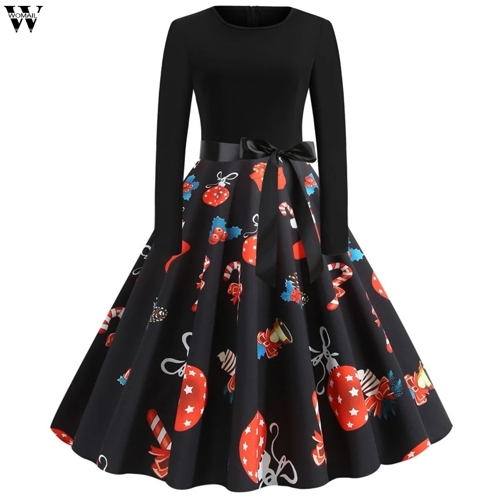 Винтажное платье на булавке осень 2019 рождественское новый год зимнее женское в