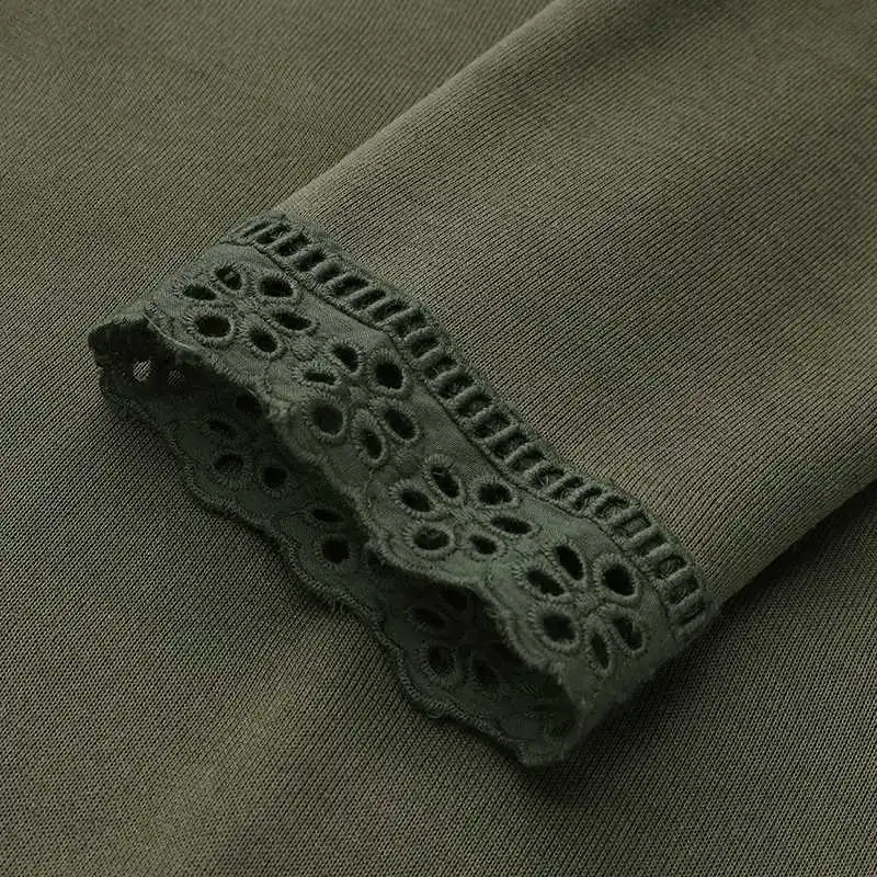 Женское платье-толстовка с капюшоном Осеннее кружевное платье лоскутного покроя