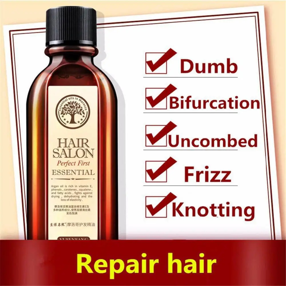 Multi-functional Hair& Scalp Treatments Hair Care Moroccan Pure Argan Oil Hair Essential Oil Smooth and Thick Hair