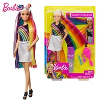 original barbie rainbow sparkle hair doll birthday present girl brinquedos bonecas toys for kids juguetes paratoys girls gift