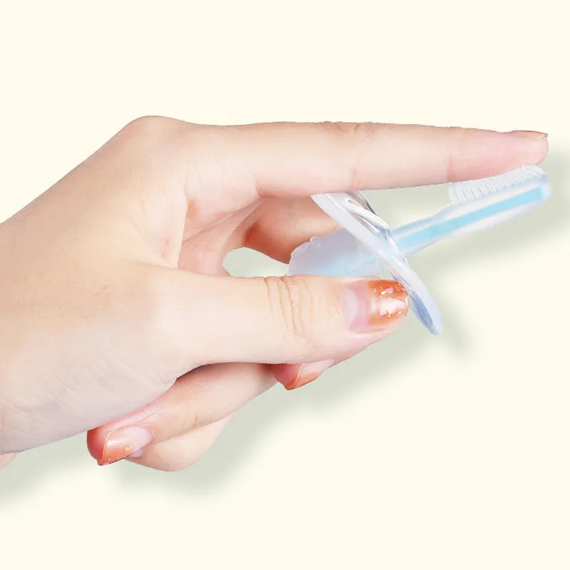Cepillo de dientes de entrenamiento para beb&eacute;, cepillo de silicona suave con ventosa, cuidado bucal, mango encantador, 4 colores-3