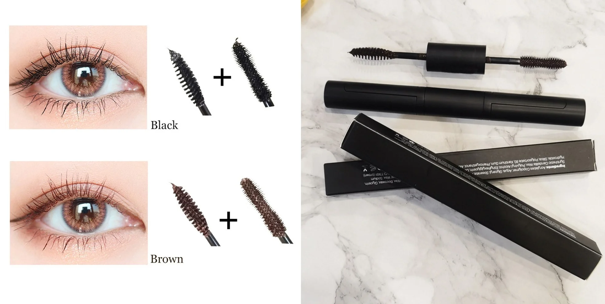 10 шт. двухсторонняя коричневая Черная тушь для ресниц фирменная марка без пятен