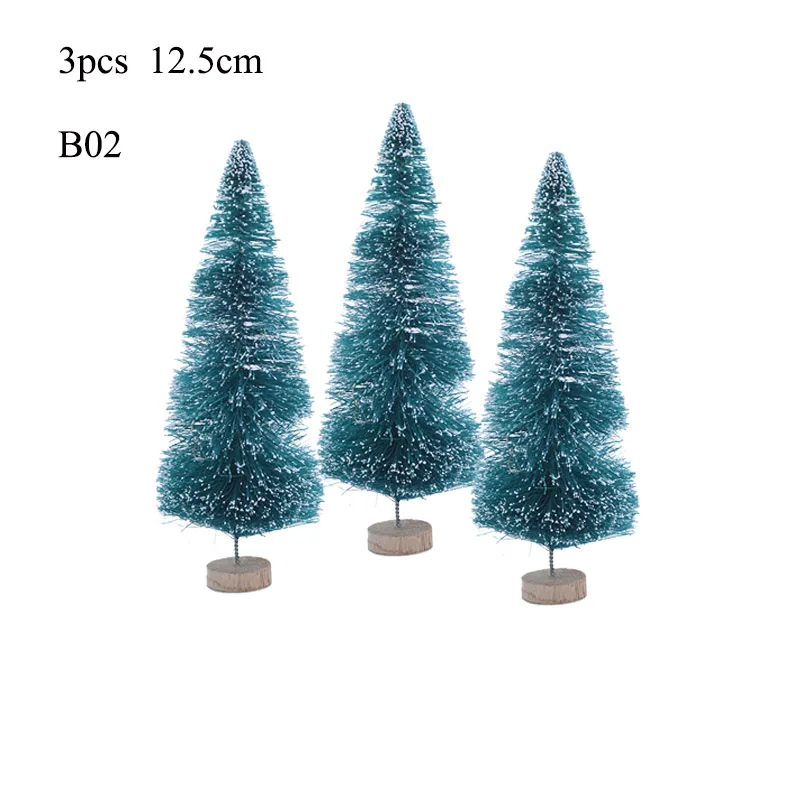 5/6. 5/8. 5/12. 5 см красочная мини Рождественская елка Снежный Мороз маленькая сосна Новогодняя Рождественская елка вечерние настольные украшения Рождественский орнамент Navidad - Цвет: 3pcs 12.5cm B02