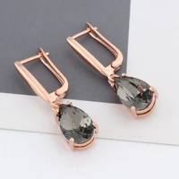 new long earring for women fashion party jewelry colourful unusual color water drop natural zircon dangle earrings 2021