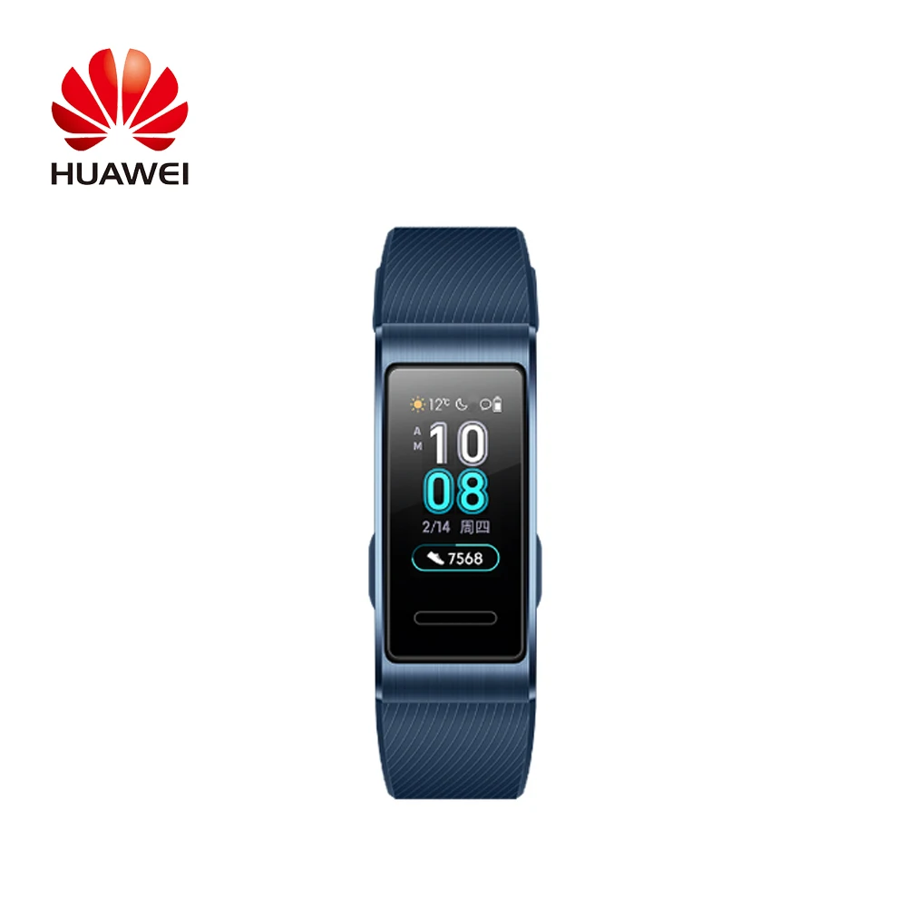 Black HUAWEI Band 3 фитнес-браслет 0,95 дюйма AMOLED цветной экран 120*240 BT 4,2 Встроенный независимый gps умный браслет в режиме реального времени - Цвет: Black