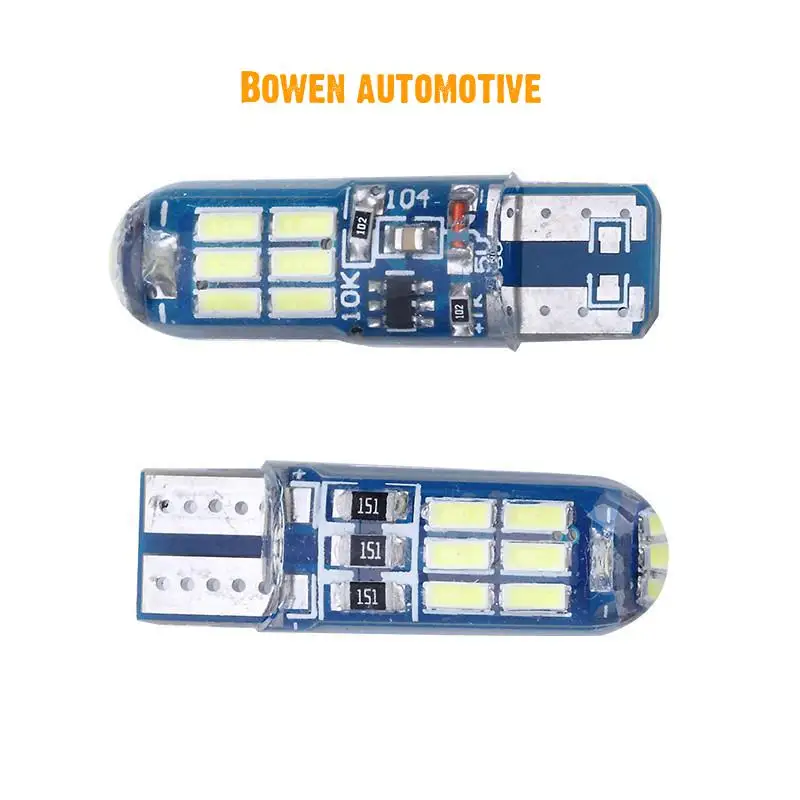 

LD 2X Silicone marker light T10 automobile LED light 4014 15smd CANbus marker light w5w license plate light highlights