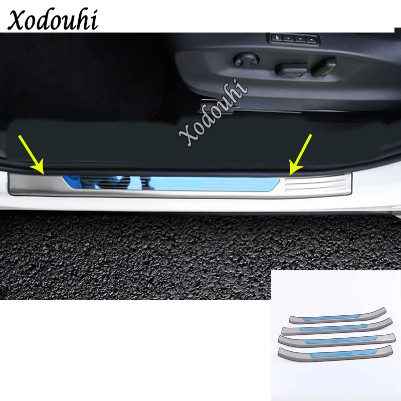 

Для Skoda Kodiaq 2017 2018 2019 2020 2021 наклейка на автомобиль отделка из нержавеющей стали педаль порога Накладка на порог внешний встроенный порог