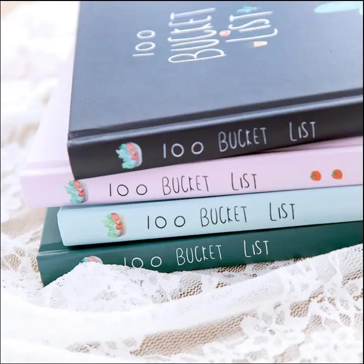 "100 Bucket List" планировщик, роскошный блокнот, канцелярские принадлежности, Подарочная посылка, Подарочная коробка, стикеры для ручек, чтобы сделать список