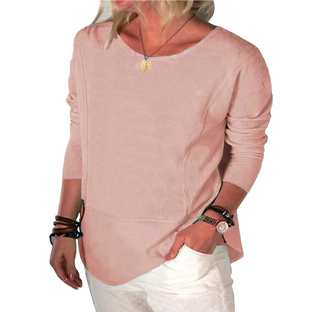 

Рубашки с длинным рукавом Женские Весенние Новые Топы однотонная блузка женские повседневные рубашки Свободная блузка осенний пуловер мяг...