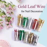1 bottle of colorfull shinny gold wire 10 colors available taiwan imitation gold foil leaf sheets craft decoration nail gilding