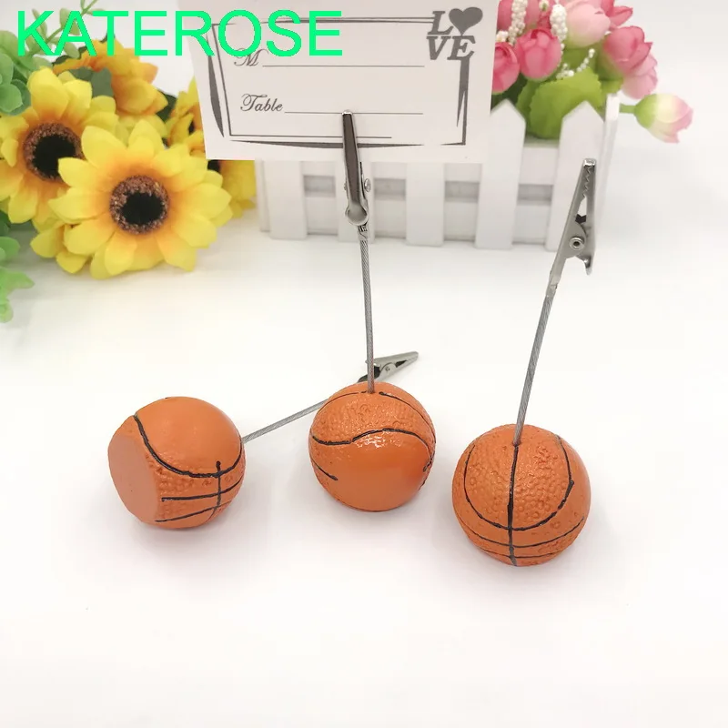 

12PCS Sports Themed Party Table Decoration Basketball Design Place Card Holder Photo Holders Wedding&Bridal Shower Favors