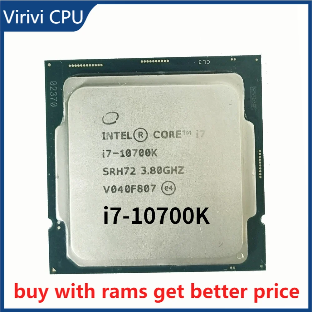 

Intel Core i7-10700K i7 10700K 3.8 GHz Eight-Core 16-Thread CPU Processor L2=2M L3=16M 125W LGA 1200