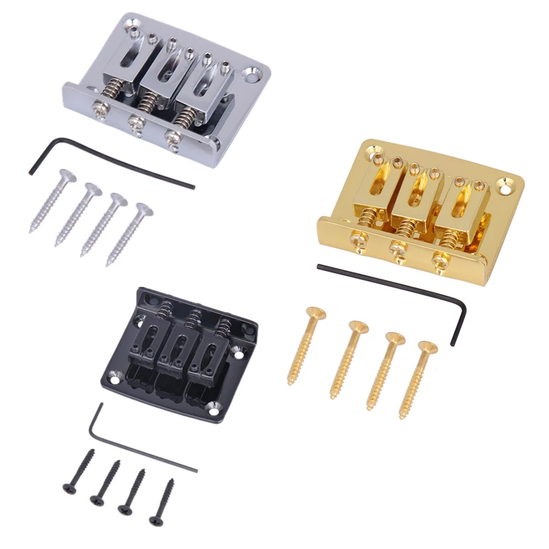 

Cigar Box Guitar Parts: 3-string Hard-tail Adjustable Bridge