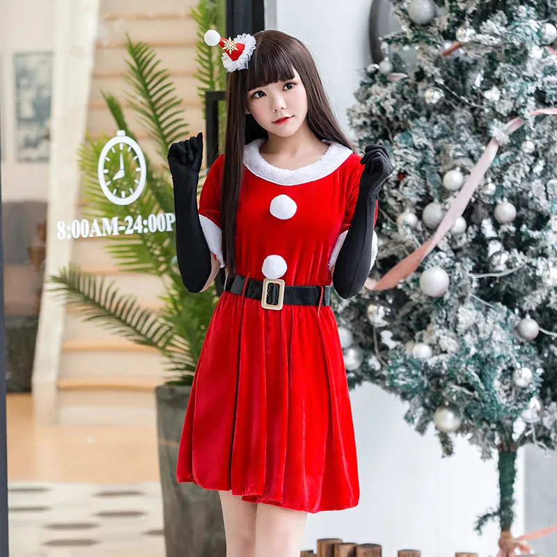Платье Санта Клауса с круглым вырезом новинка 2019 года Рождественский костюм