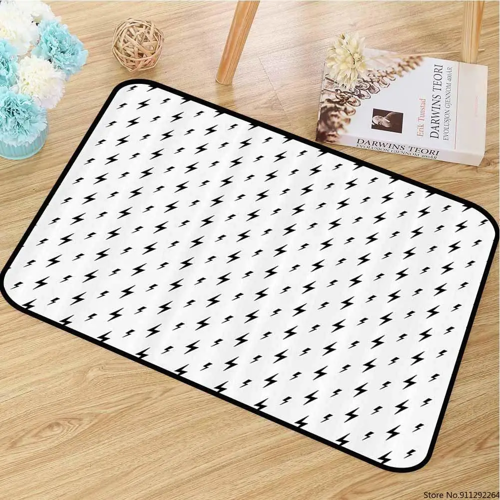 Поглощающий пылезащитный дверной коврик черно белый для порши Thunderbolt