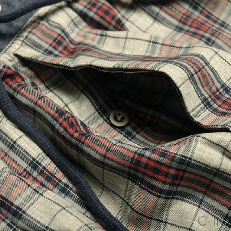 Thin yarn-dyed plaid pants Men Oversized trousers cotton spring and summer woven Sleep download