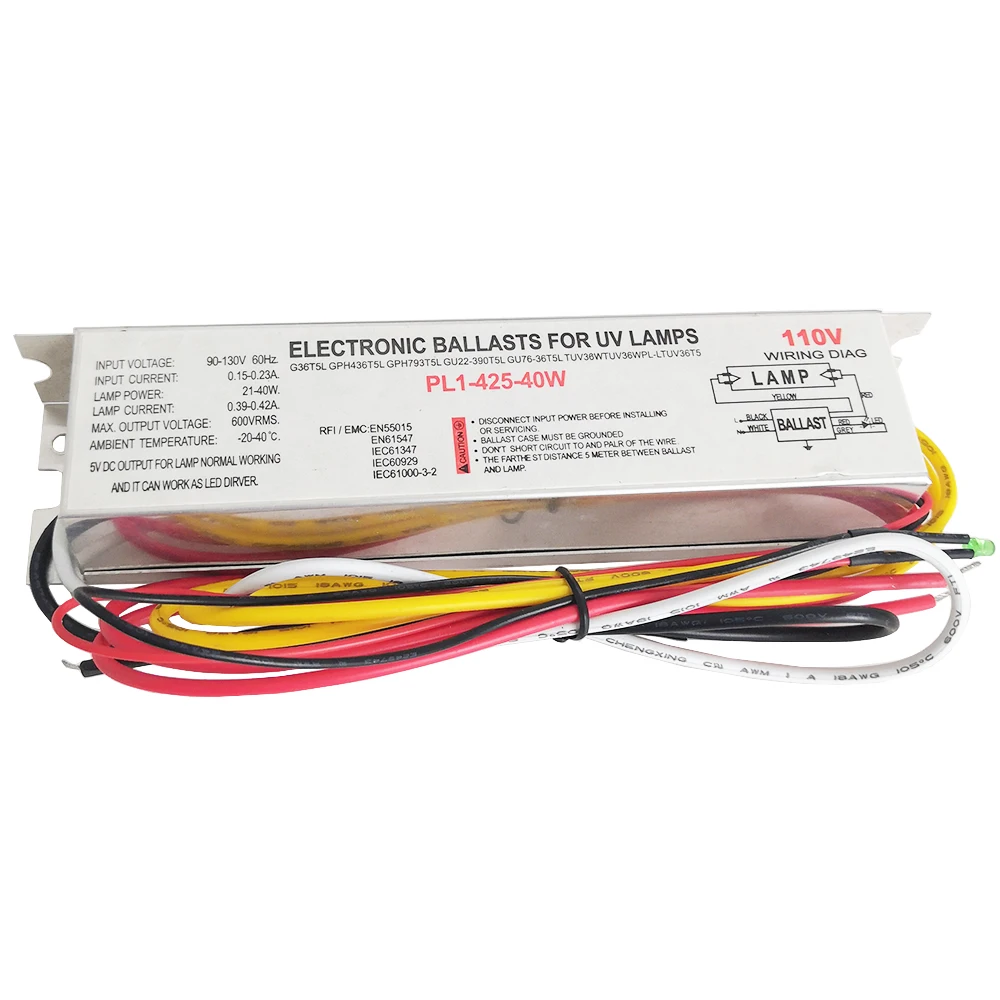 PL1-425-40W 110V 230V электронные балласты для 21-40W UV лампы G36T5L GPH436T5L GPH793T5L | Лампы и