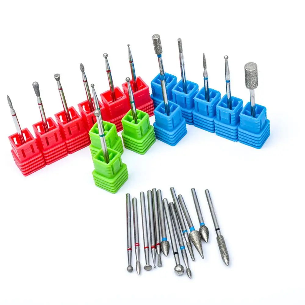 28 типов алмазных сверл для ногтей электрические маникюрные сверла машины