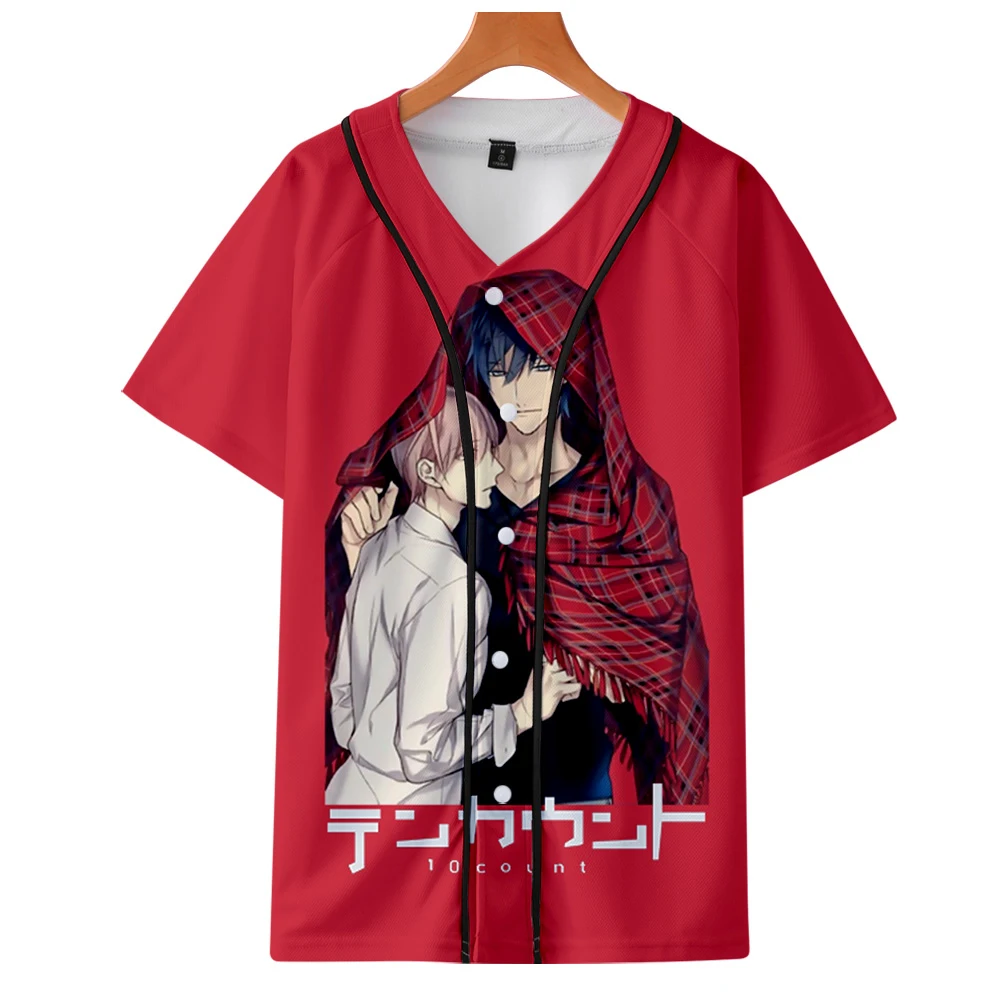 

10 Count Tshirt Unisex 3D V-Neck Baseball Tshirt Summer Short Sleeve Casual Streetwear 2021 Japanese Comics Harajuku Clothes