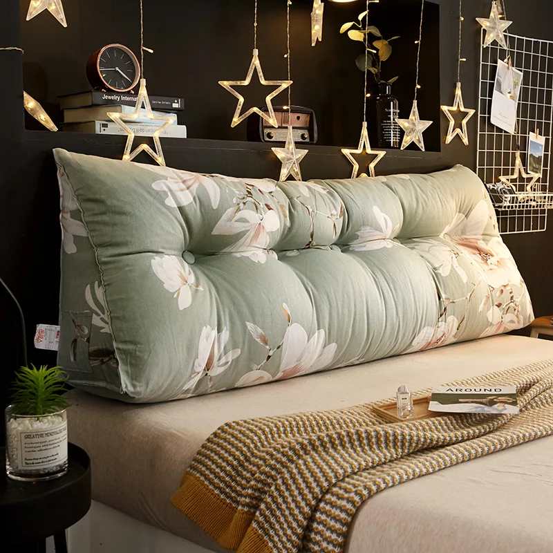 

Triangular Bedside Cushion Double Backrest Bedroom Tatami Memory Soft Comfortable Bag European Bed Pillow Sofa Long Cushion