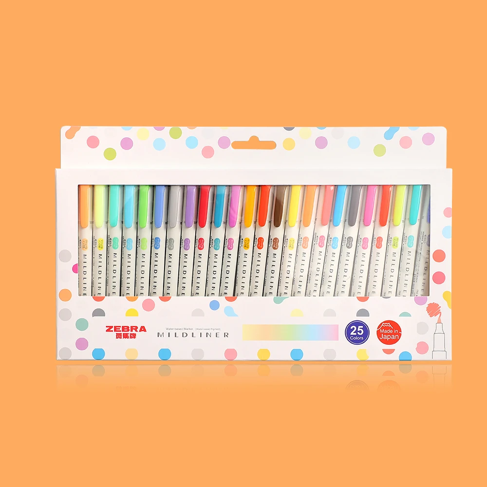 

3pcs or 5pcs/set zebra mildliner color Japanese stationery double headed fluorescent pen hook pen color Mark pen kawaii