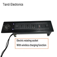 usb charger automatic flip power outlet 3 bit universal jack electric rotary right angle tabletop socket with button switch