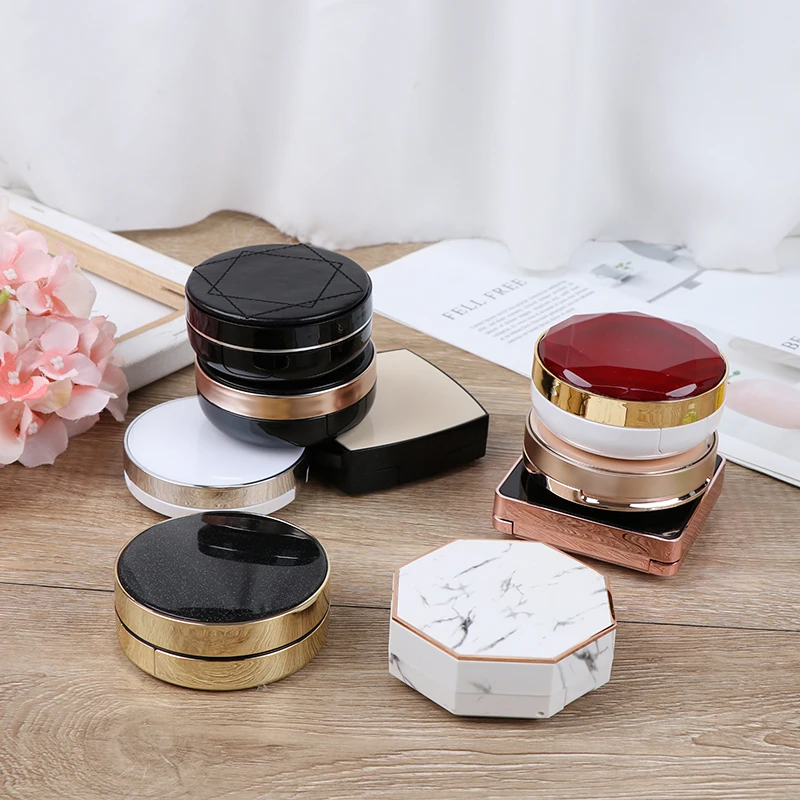 1set Empty Air Cushion Puff Box CC Cream Container Dressing Case Sponge Mirror mutli-type to choose