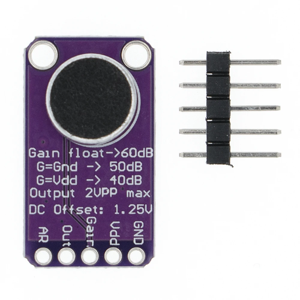 

MAX9814, микрофон, рабочая плата, модуль, автоматическое управление усилением, программируемая атака и коэффициент выпуска, низкий THD