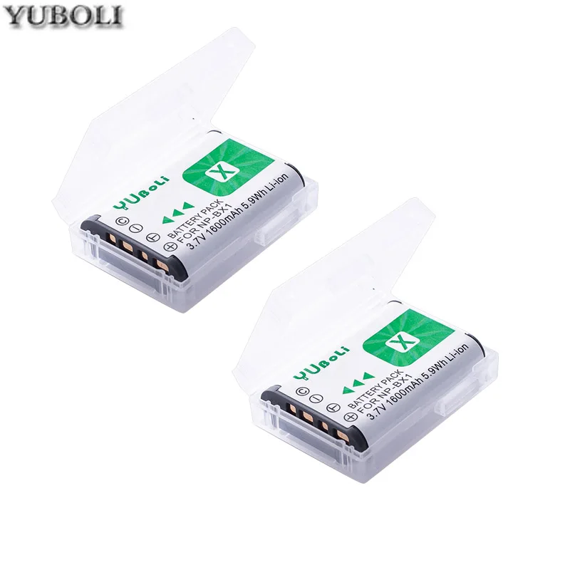 2battery Yuboli 2 шт. NP-BX1 NP BX1 Батарея+ ЖК-дисплей Зарядное устройство для sony DSC-RX100 DSC-WX500 Характеристическая вязкость полимера HX300 WX300 X3000R MV1 AS30V HDR-AS300 AS200V - Цвет: 2battery
