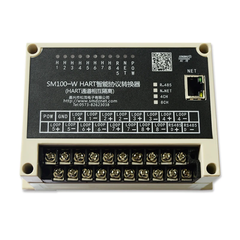 

8-way HART to MODBUS RS485 Protocol Converter MODBUS-TCP Gateway SM100-W