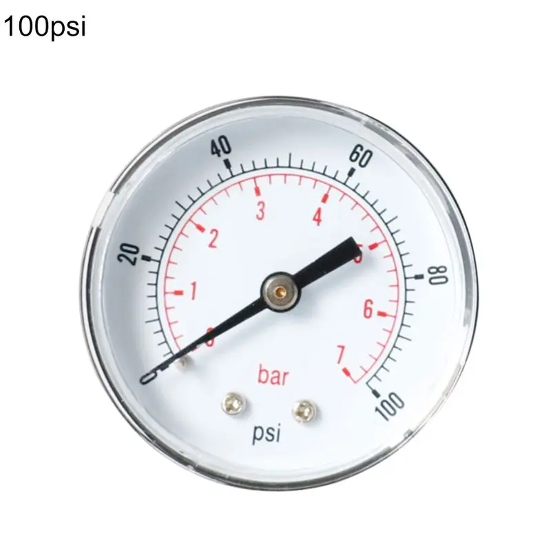 Манометр 52 мм циферблат 1/8 дюйма BSPT горизонтальный 0/15 30 60 100160300 PSI &amp Bar лидер