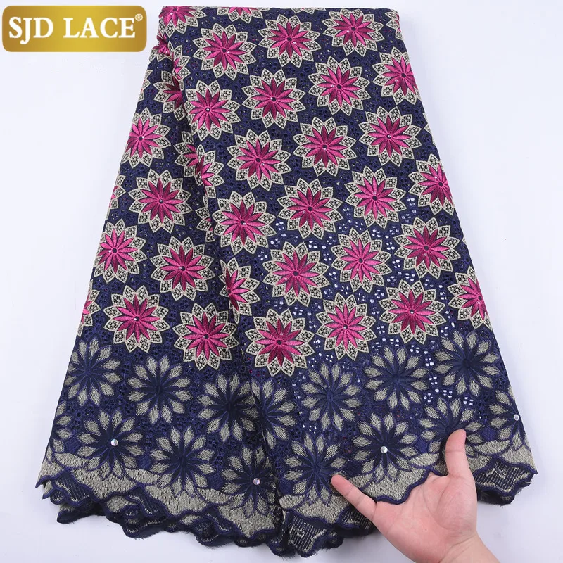 SJD африканская кружевная ткань 2020 Высококачественная швейцарская вуаль кружево